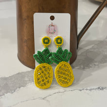 Load image into Gallery viewer, Pineapple Seed Bead Earrings