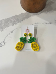 Pineapple Seed Bead Earrings