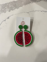 Load image into Gallery viewer, Watermelon Seed Bead Earrings