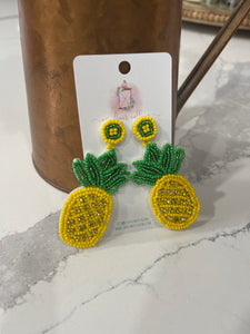 Pineapple Seed Bead Earrings