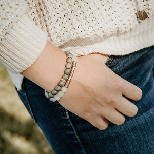 Silver Agate Rhinestone Bracelet