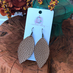 Metallic Copper Faux Leather Earrings