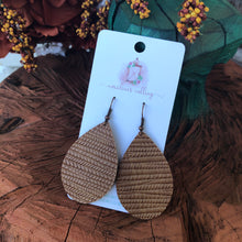 Load image into Gallery viewer, Peanut Brown Textured Faux Leather Earrings