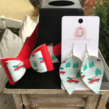 Load image into Gallery viewer, Mommy and Me Red Truck Bow or Earrings