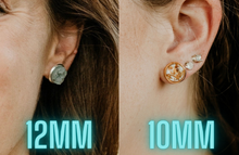 Load image into Gallery viewer, Brown Druzy Rose Gold Studs