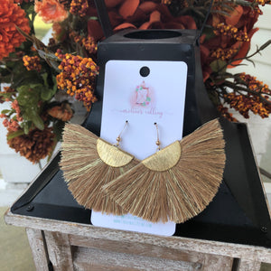 Hello Fall Tassel Fan Earrings