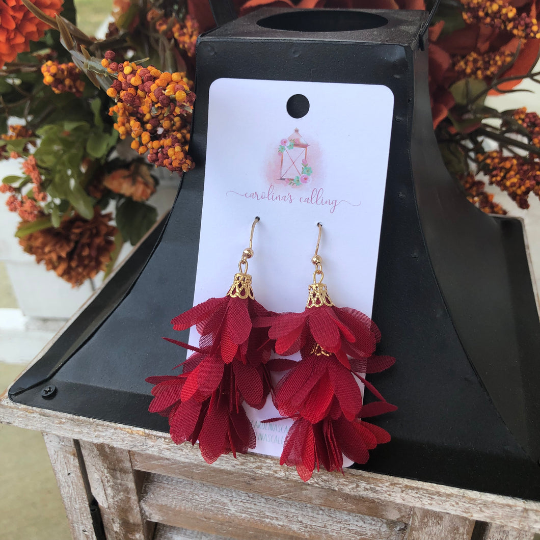 Hello Fall Red Tiered Earrings