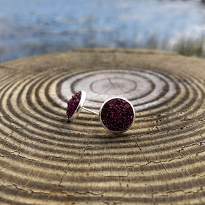 Merlot Druzy Studs