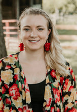 Load image into Gallery viewer, Hello Fall Red Tiered Earrings