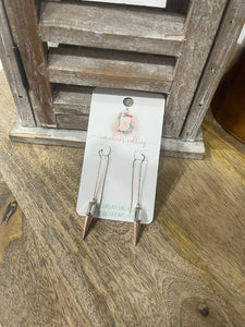 Rose Gold Studded Threader Earrings