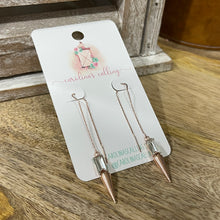 Load image into Gallery viewer, Rose Gold Studded Threader Earrings