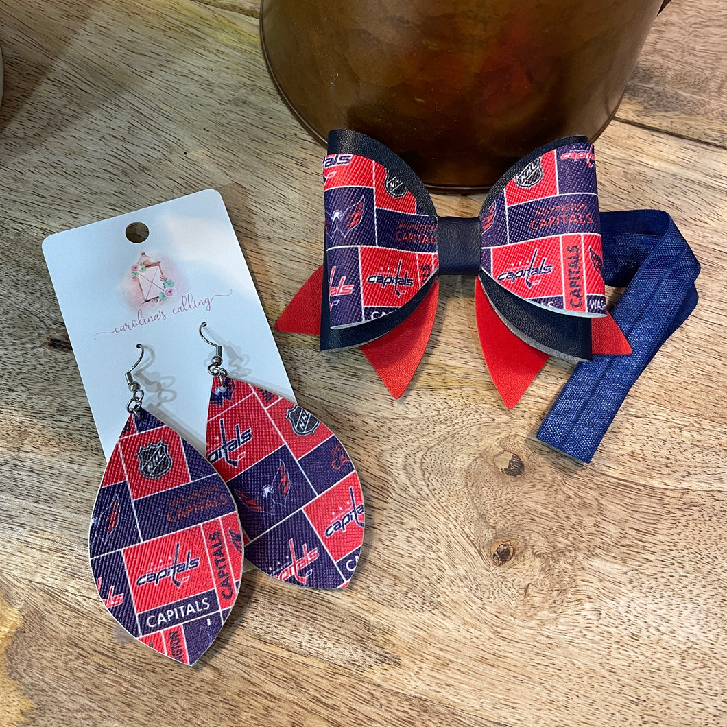 Washington Capitals Baby Bow or Earrings