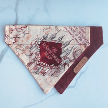 Load image into Gallery viewer, Marauder’s Map Dog Bandana