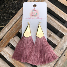 Load image into Gallery viewer, Dusty Rose Tassel Earrings