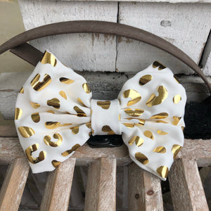 White Leopard Baby Bow