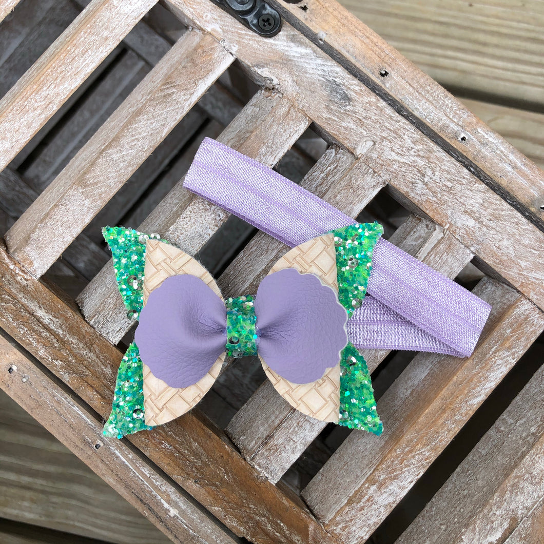 Purple Mermaid Baby Bow