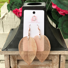 Load image into Gallery viewer, Rose Gold Natural Leaf Earrings