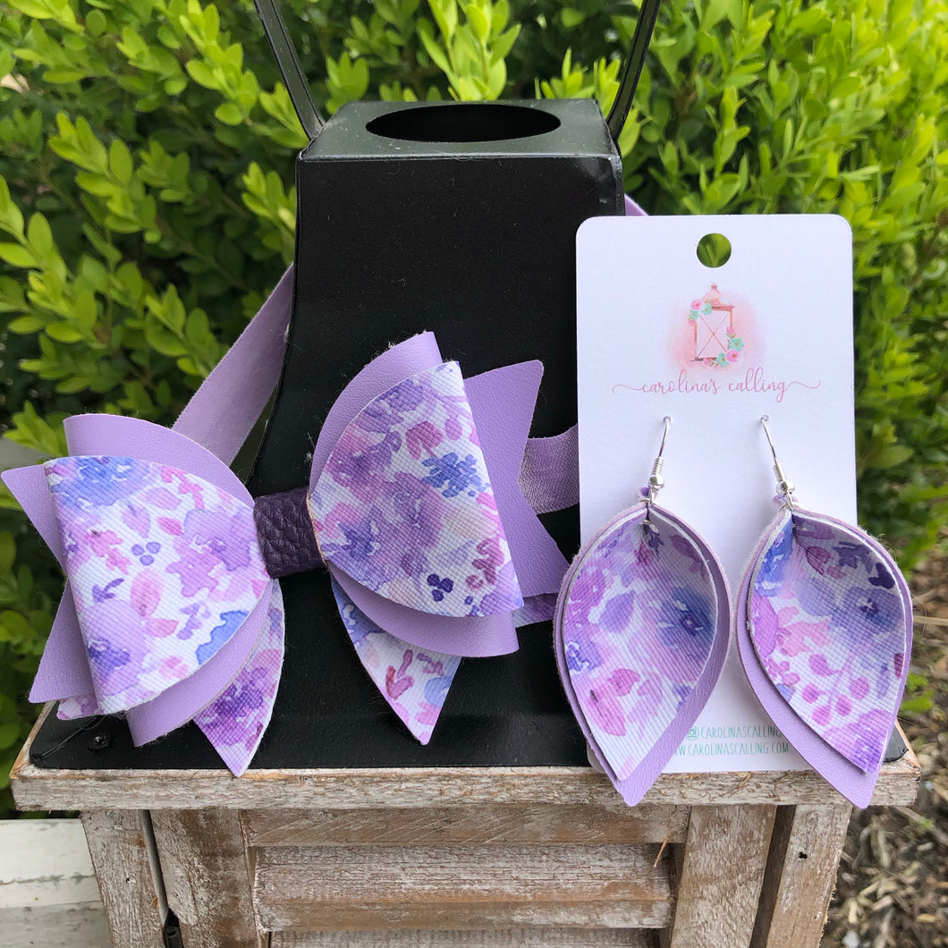 Mommy and Me Spring Floral Bow or Earrings