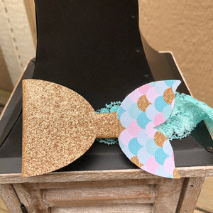 Gold Fish Mermaid Baby Bow