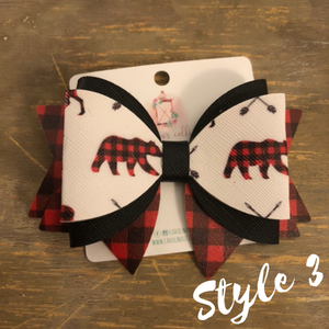 Mommy and Me Christmas Plaid Bow