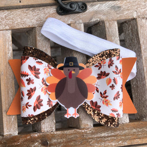 Mommy and Me Fall Turkey Bow or Earrings