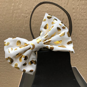 White Leopard Baby Bow