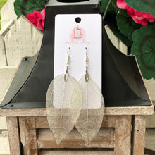 Load image into Gallery viewer, Silver Natural Leaf Earrings