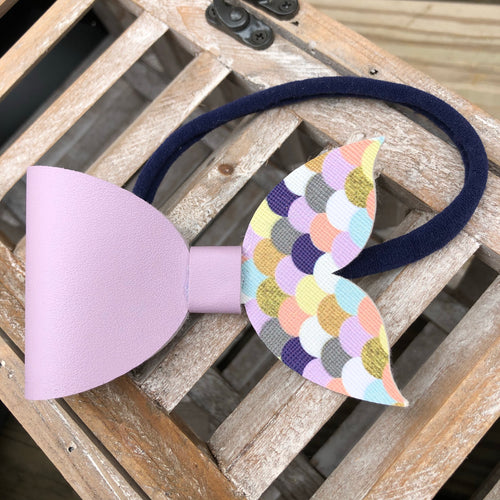 Purple Fish Mermaid Baby Bow